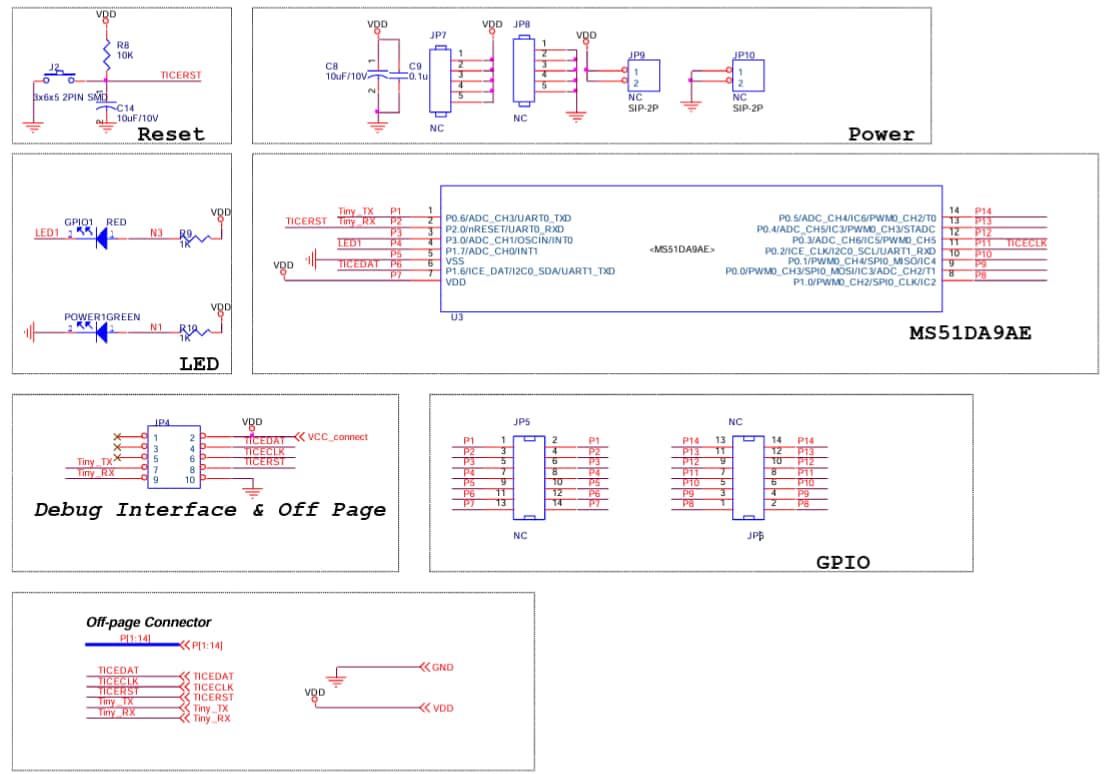 Schematic - Nuvoton NuTiny-MS51DA Development Board